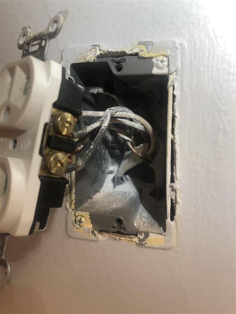 electrical box broken screw hole|outlet box screw holes stripped.